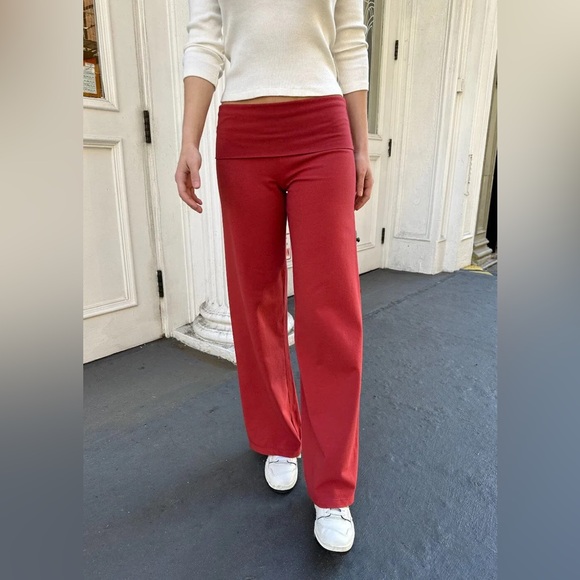 Brandy melville red Priscilla wide leg pants - Picture 1 of 4